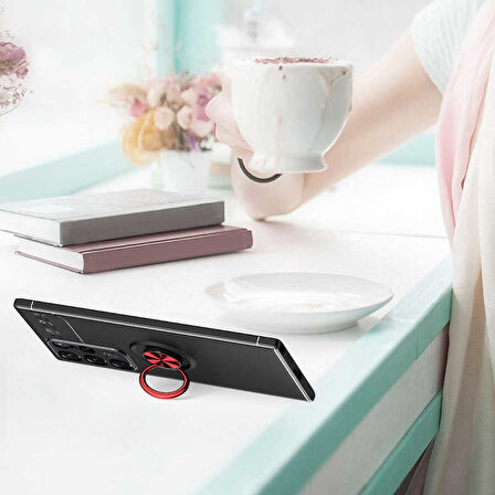 Galaxy S22 Ultra Uyumlu Zore Ravel Silikon Kapak-Kırmızı
