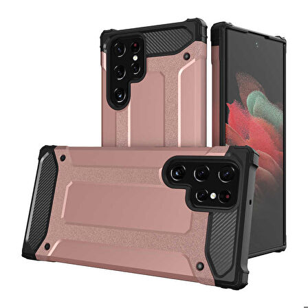 Galaxy S22 Ultra Uyumlu Zore Crash Silikon Kapak-Rose Gold