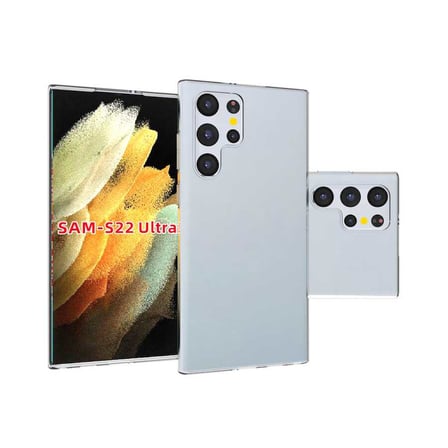 Galaxy S22 Ultra Kılıf Kamera Korumalı Şeffaf Kalın Üstün Koruma Silikon Alan Tech