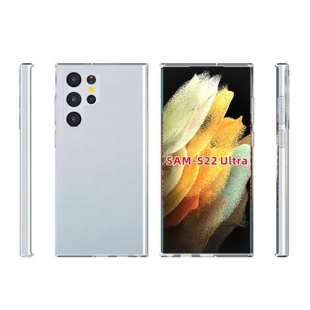 Galaxy S22 Ultra Kılıf Kamera Korumalı Şeffaf Kalın Üstün Koruma Silikon Alan Tech