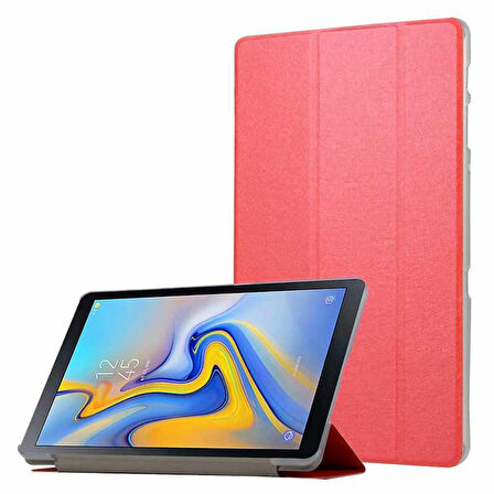 Galaxy Tab A T590  Uyumlu ​FRMS Smart Cover Standlı 1-1 Kılıf-Kırmızı
