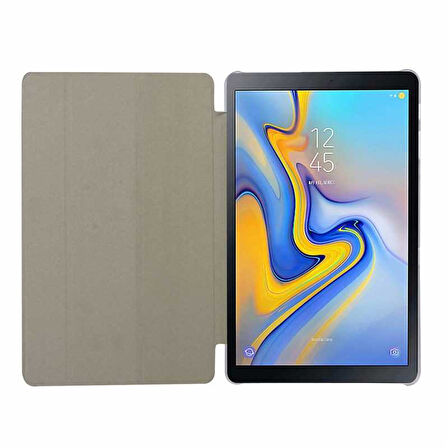 Galaxy Tab A T590  Uyumlu ​FRMS Smart Cover Standlı 1-1 Kılıf-Kırmızı