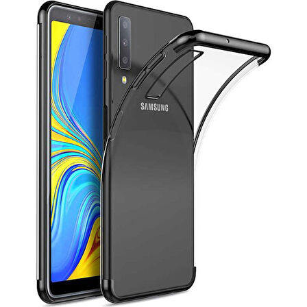 Samsung Galaxy A7 2018 Glitter Silikon Kılıf - Siyah