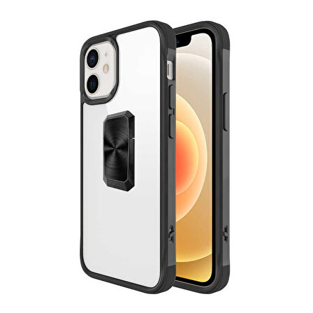 iPhone 12 Uyumlu Zore V-Bax Kılıf-Siyah