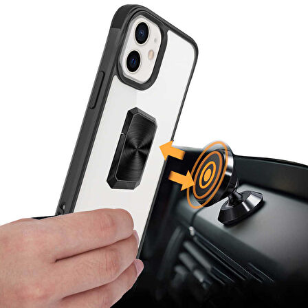 iPhone 12 Uyumlu Zore V-Bax Kılıf-Siyah