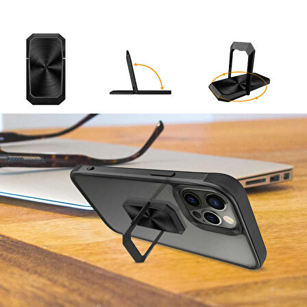 iPhone 12 Pro Max Uyumlu Zore V-Bax Kapak-Siyah