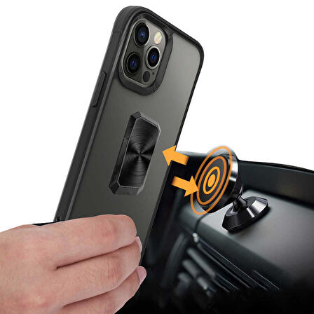 iPhone 12 Pro Max Uyumlu Zore V-Bax Kılıf-Siyah