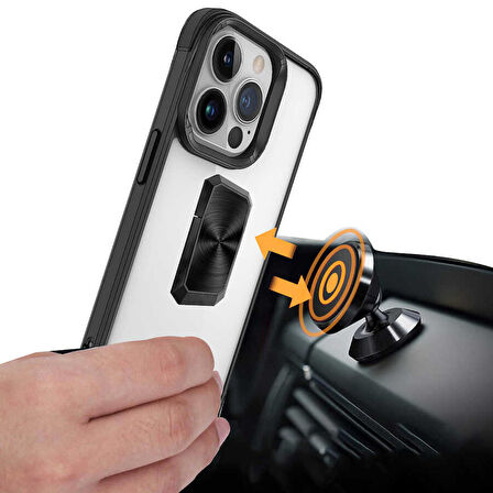 iPhone 13 Pro Uyumlu Zore V-Bax Kapak-Siyah