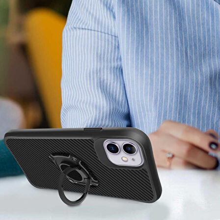 Apple iPhone 12 Kılıf Zore Timo Kapak-Siyah