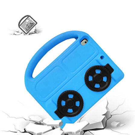 iPad Pro 10.5 (7.Nesil)  Uyumlu ​ZYL Wheel Car Tekerlek Standlı Tablet Eva Silikon Kılıf-Yeşil