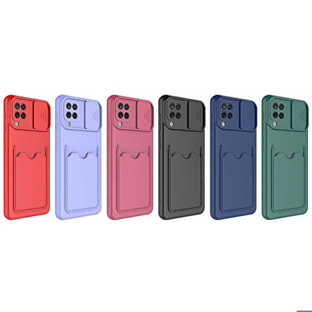 Galaxy M32 Uyumlu ​Zore Kartix Kapak-Koyu Yeşil