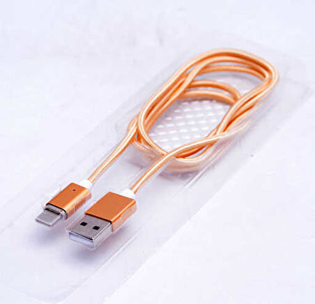 Gold Metal Manyetic Uçlu Lightning Usb Kablo-Zore