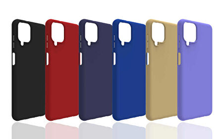 Galaxy A12 Uyumlu Zore Biye Silikon-Mor