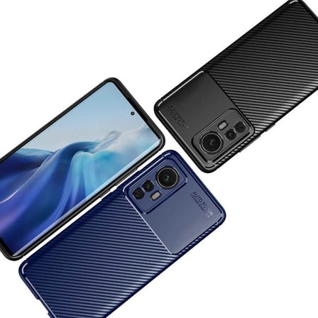 Xiaomi Mi 12 Kılıf Karbon Görünümlü Silikon Kamera Korumalı Üstün Koruma FORUMSHOP