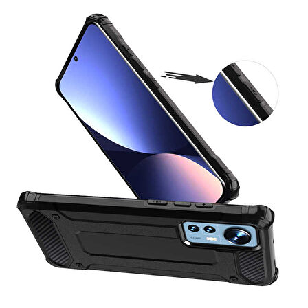 Xiaomi Mi 12 Kılıf Zore Crash Silikon Kapak-Gri