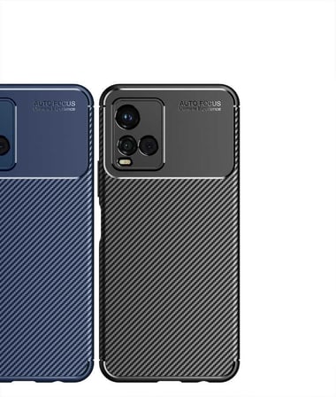 Vivo Y32 Kılıf Karbon Görünümlü Silikon Kamera Korumalı Üstün Koruma Novatech