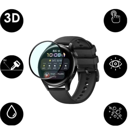 Huawei Watch GT 3 42mm NRTK PMMA Pet Saat Ekran Koruyucu - Siyah