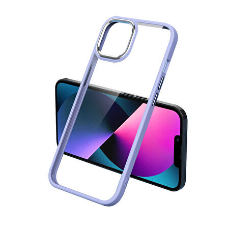 iPhone 12 Pro Kılıf Renkli Silikon Kenarlı Krom Kapak
