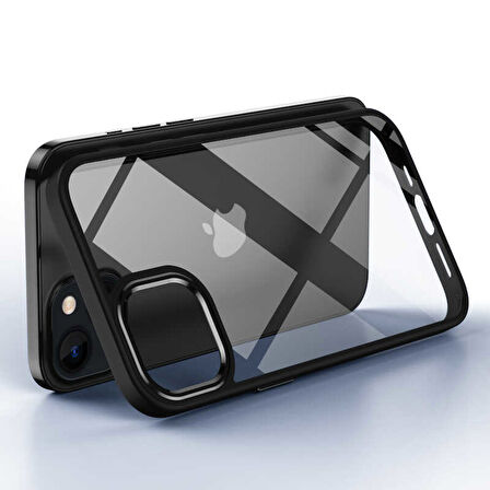 Apple iPhone 13 Pro Kılıf Ensueno Krom Kapak-Pembe Açık