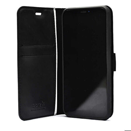 iPhone 13 Mini Uyumlu Zore Kar Deluxe Kapaklı Kılıf-Kahverengi