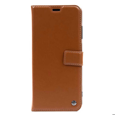 Galaxy M22 Uyumlu Zore Kar Deluxe Kapaklı Uyumlu-Kahverengi