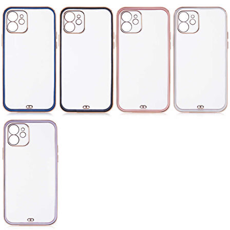 iPhone 12 Uyumlu Zore Voit Clear Kılıf-Pembe