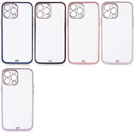 iPhone 12 Pro Uyumlu Zore Voit Clear Kapak-Pembe