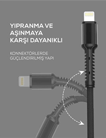 Kırmızı LS63 Lightning Usb Kablo-Zore