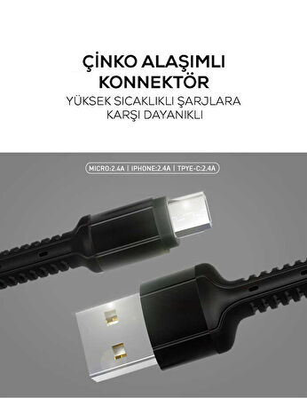 Gri LS63 Micro Usb Kablo-Zore