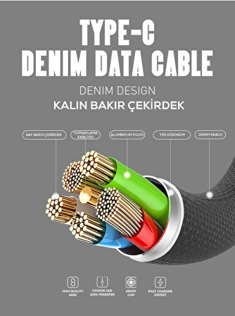 Gri LS63 Type-C Usb Kablo-Zore