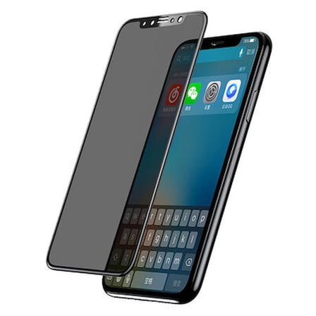 Lexroo iPhone 12 Pro Max 5D Privacy Cam Ekran Koruyucu - Siyah