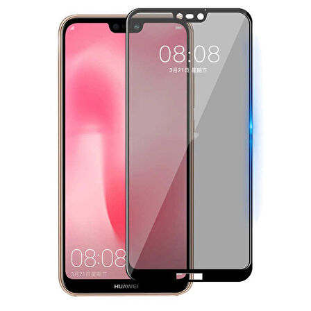 Huawei P20 Pro Uyumlu Davin 5D Privacy Cam Zore Ekran Koruyucu