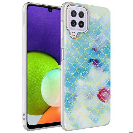 Galaxy A22 4G Uyumlu Zore Bella Kapak-Mavi