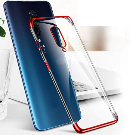 Oppo RX17 Pro Köşeleri Renkli Şeffaf Kamera Korumalı Kılıf