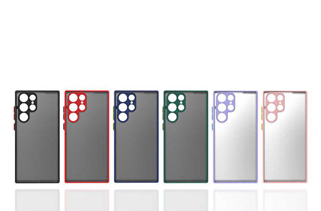 Galaxy S22 Ultra Uyumlu Zore Hux Kapak-Kırmızı