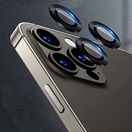 iPhone 12 Pro Uyumlu Ensueno CL-07 Kamera Lens Koruyucu-Siyah