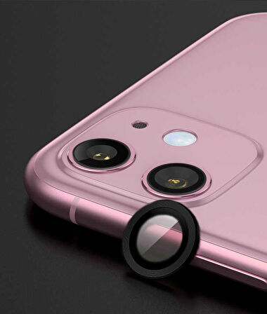 iPhone 11 Uyumlu Zore CL-07 Kamera Koruyucu-Siyah