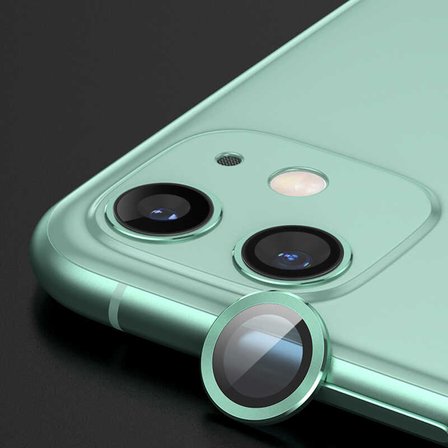 iPhone 12 Uyumlu ​MKST CL-07 Kamera Koruyucu-Açık Yeşil