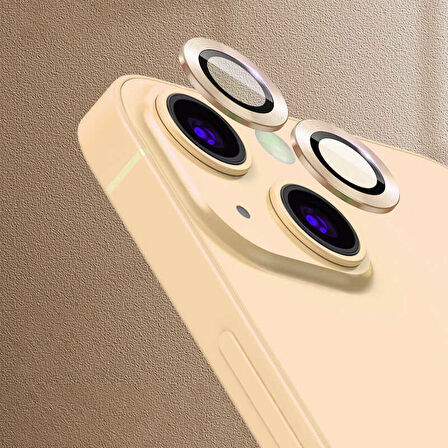 iPhone 13 Mini Uyumlu Zore CL-07 Kamera Koruyucu-Gold