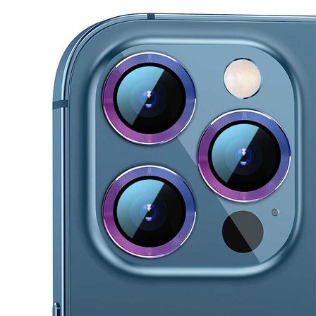 iPhone 13 Pro Uyumlu ​MKST CL-07 Kamera Koruyucu-Colorful