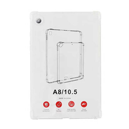 Galaxy Tab A8 10.5 SM-X200 (2021) Kılıf  Uyumlu ​MKST Tablet Nitro Anti Shock Silikon Kapak-Renksiz