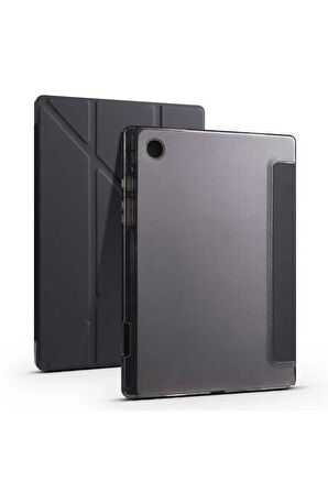 Galaxy Tab A8 10.5 Sm-x200 (2021) Kılıf Tri Folding Kalem Bölmeli Standlı Kılıf-mavi