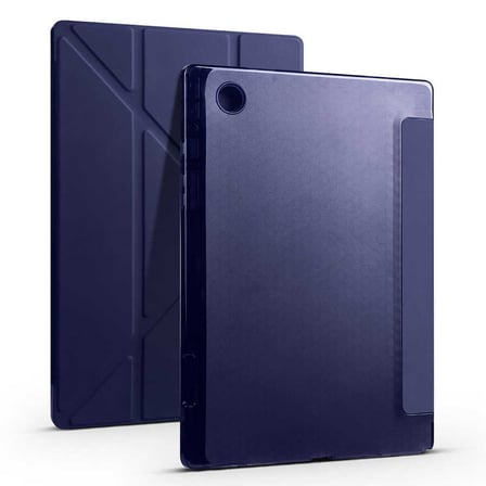Galaxy Tab A8 10.5 SM-X200 (2021) Kılıf  Uyumlu ​MKST Tri Folding Kalem Bölmeli Standlı Kılıf-Lacivert