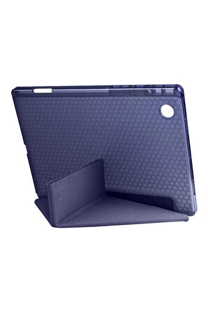 Galaxy Tab A8 10.5 Sm-x200 (2021) Kılıf Tri Folding Kalem Bölmeli Standlı Kılıf-mavi
