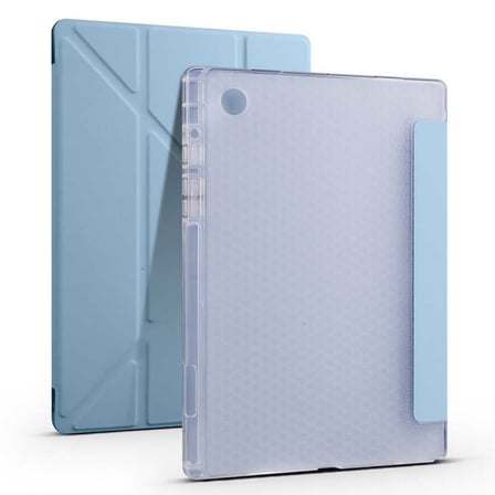 Galaxy Tab A8 10.5 SM-X200 (2021) Kılıf  Uyumlu ​MKST Tri Folding Kalem Bölmeli Standlı Kılıf-Mavi