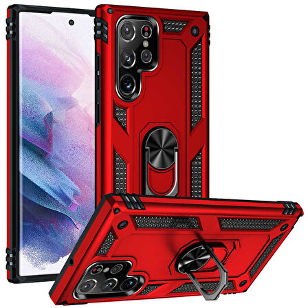 Galaxy S22 Ultra Uyumlu Zore Vega Kılıf-Kırmızı