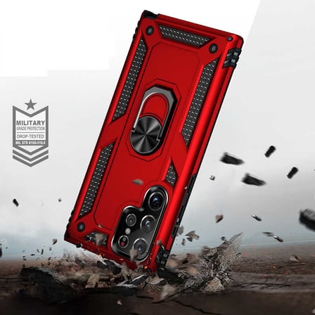 Galaxy S22 Ultra Kılıf Kamera Koruyucu Manyetik Standlı Tank Koruma Novatech