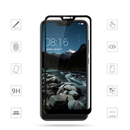 Huawei P20 Pro Uyumlu Davin 5D Cam Zore Ekran Koruyucu