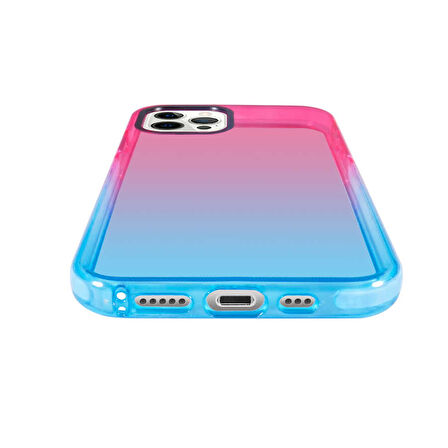 iPhone 12 Pro Max Uyumlu Zore Renkli Punto Kılıf-Pembe-Mavi