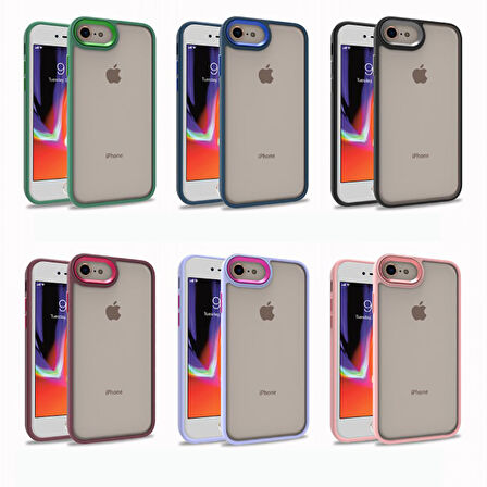 iPhone SE 2022 Uyumlu Zore Flora Kılıf-Siyah